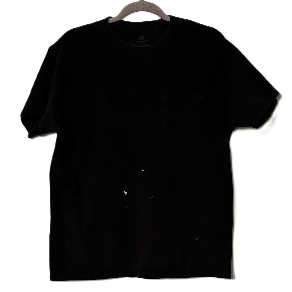 Black Tee Men's Size Large With Front Pocket - Picture 5 of 5